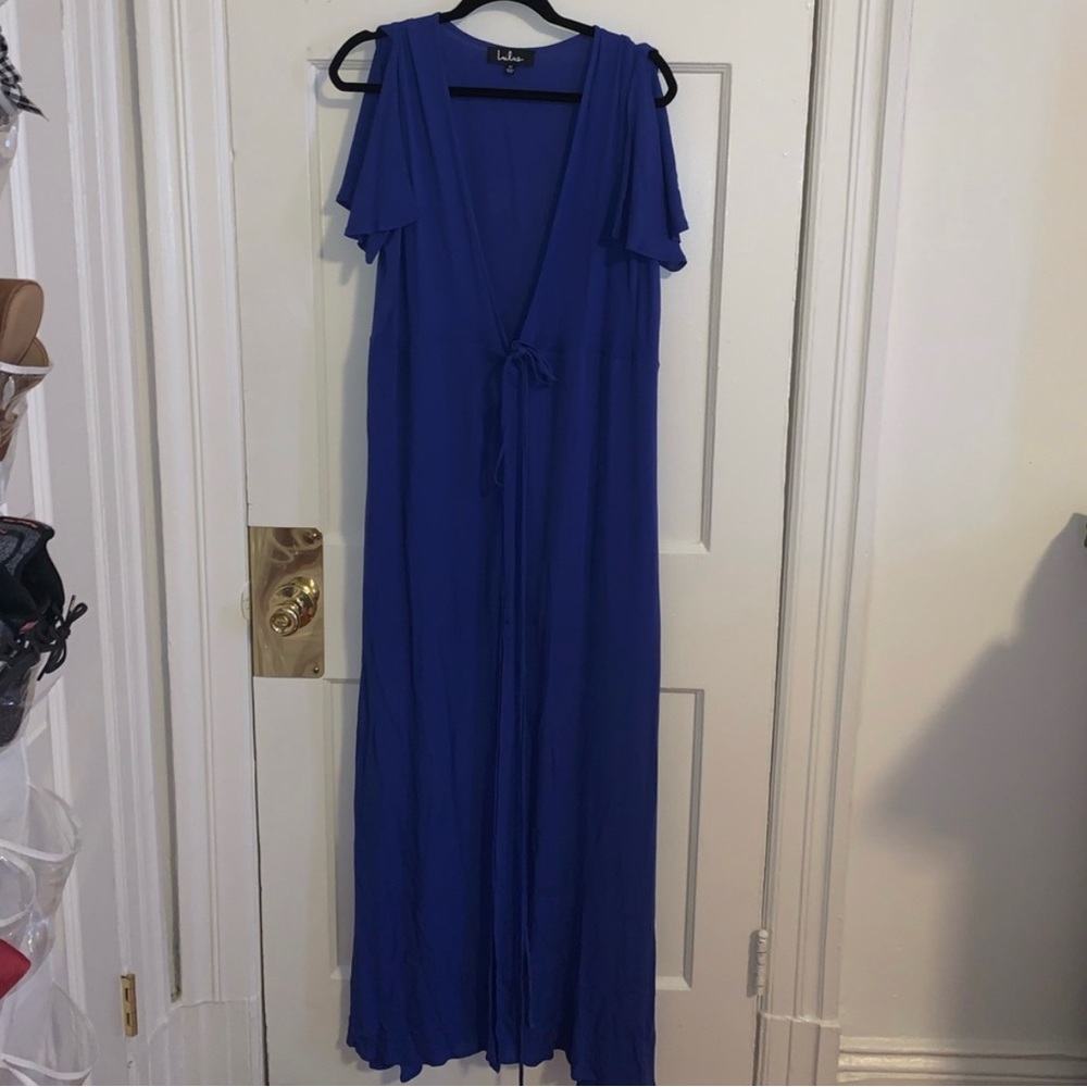 Royal blue lulus maxi wrap dress
